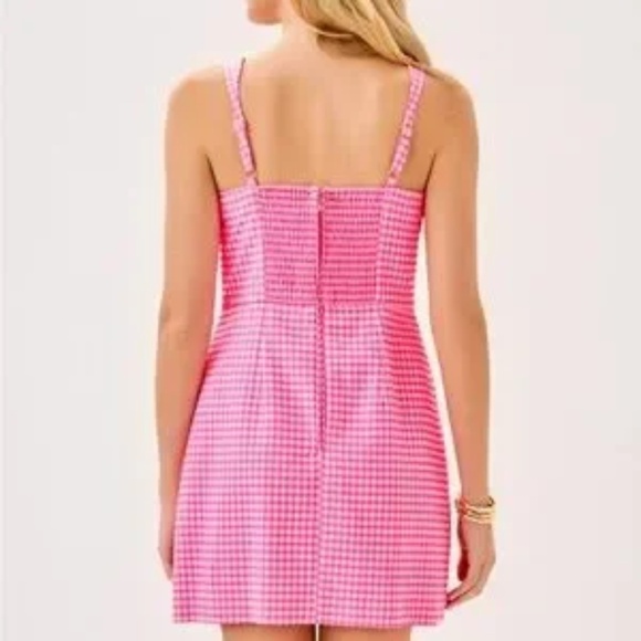 Lilly Pulitzer Sunkissed Pink Gingham Romper - Picture 2 of 3